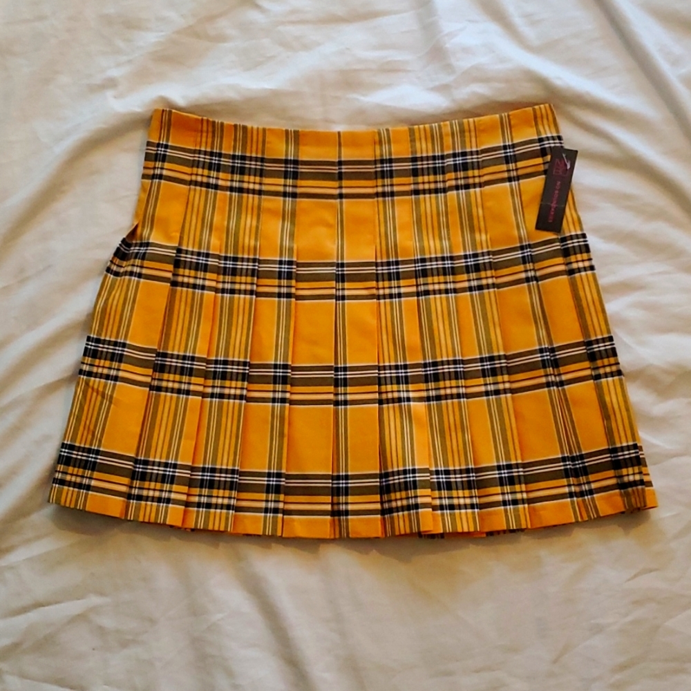 Plaid pleated tennis skirt